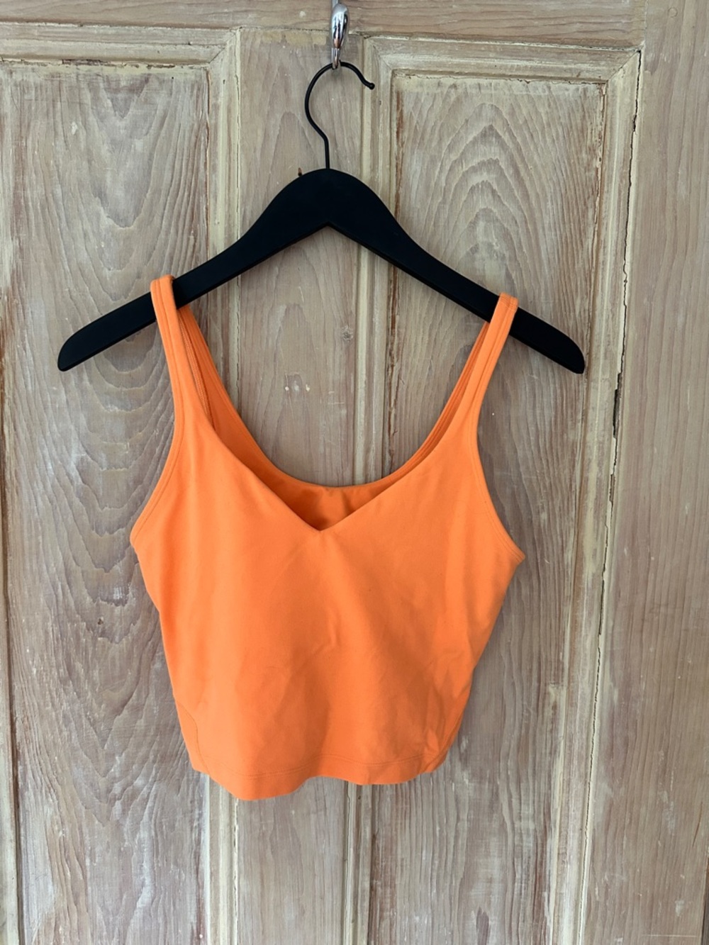 lululemon athletica Orange Cropped V-Neck Tank